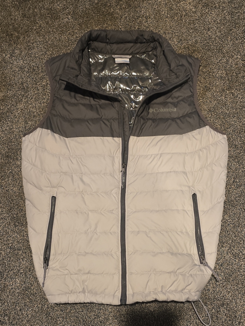 Columbia Men's Gray Two-Tone Quilted Puffer Vest